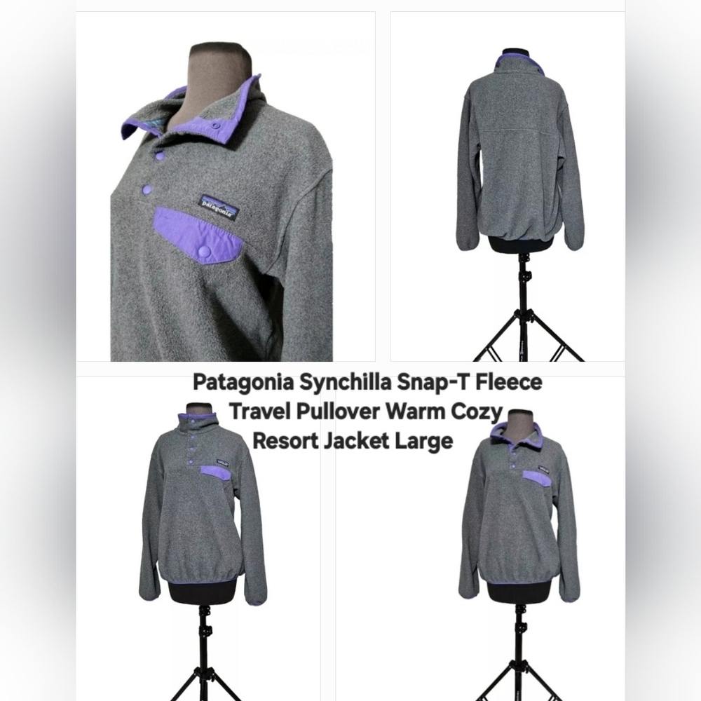Patagonia Gray and Purple Teddy Jacket